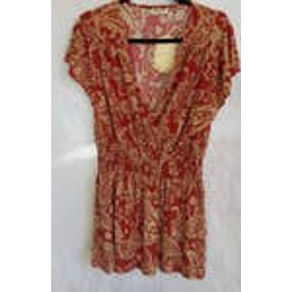 ACE Fashion Top Womens 3X Red Stretch V-Neck Cinched Office Career - Picture 1 of 3